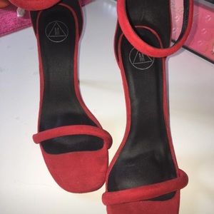 Misguided red Heel sandal